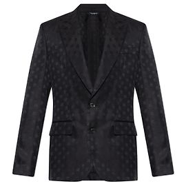 Dolce & Gabbana Seidenblazer mit Monogramm Schwarz