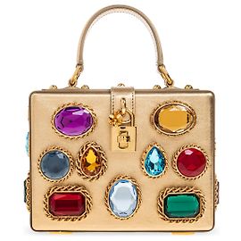 sac à main Dolce & Gabbana Dolce Box cuir doré métallique Doré Métallisé