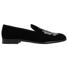 Mocassini in velluto nero Dolce & Gabbana Nero