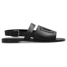 Dolce & Gabbana Black Leather Sandals Black