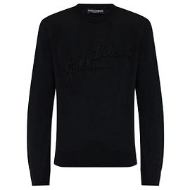 Dolce & Gabbana Logo Wool Sweater Black Black