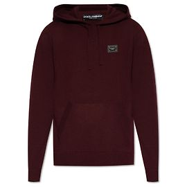 Dolce & Gabbana Wollpullover mit Kapuze Rot Rot Bordeaux