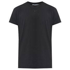 Dolce & Gabbana T-Shirt mit gesticktem Logo Schwarz