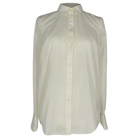 Brunello Cucinelli Hidden-Buttoned Shirt in White Cotton White Cream