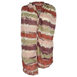 Missoni Strickschal gestreift aus multicolored Wolle Mehrfarben