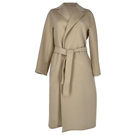 S Max Mara Gürtelmantel aus beiger Wolle Beige