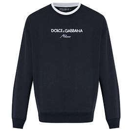 Dolce & Gabbana Logo Sweatshirt blau aus Baumwolle Blau