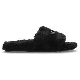 Balenciaga Webpelz Slides Schwarz Schwarz
