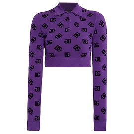 Dolce & Gabbana Polo cropped de manga comprida Roxo