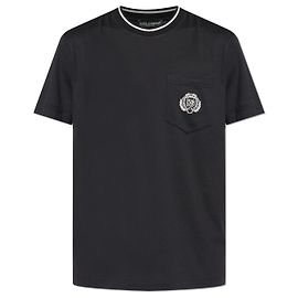 Dolce & Gabbana T-Shirt mit Tasche Schwarz Baumwolle Schwarz