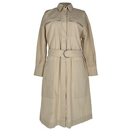 Brunello Cucinelli Belted Trench Coat with Pockets in Beige Cotton Beige