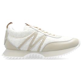 Baskets Moncler Pacey en cuir blanc et crème Blanc Écru