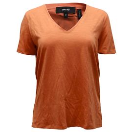 Theory V-Ausschnitt Hemd einfarbig in Orange Modal Orange