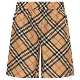 Burberry Seidenshorts Beige mit Check-Muster Braun Beige