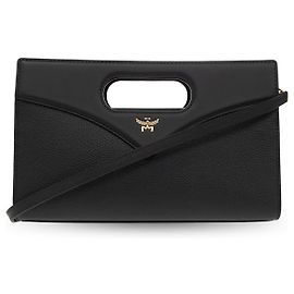 Borsa a tracolla MCM in pelle nera Nero