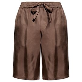 Pantaloncini in seta marrone Dolce & Gabbana Marrone