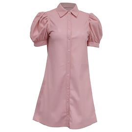 Abito camicia mini Jenn Alice + Olivia in ecopelle rosa Rosa