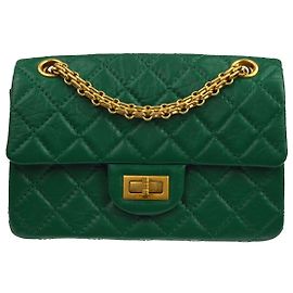 Chanel 2.55 Borsa in pelle di vitello verde Verde