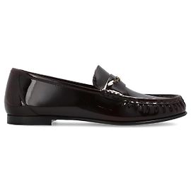 Chloé Navy Blue Lacquered Leather Loafers Blue