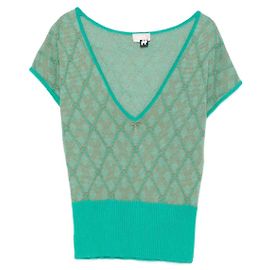 Autre Marque Top de punto Versus by Versace Verde con Estampado de Rombos Verde