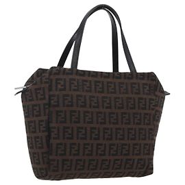 FENDI Bolsa de Mão Zucchino Canvas Preta Outro