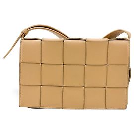 Bottega Veneta Cassette Maxi Intrecciato Leather Small Beige