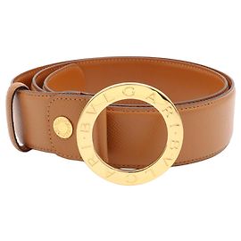 Bulgari Bvlgari Leather Belt in Camel Camel