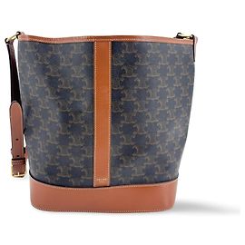Céline Celine Bucket Triomphe Coated Canvas Small Black