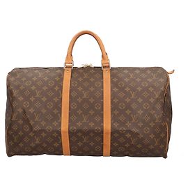 Louis Vuitton Keepall 55 Monogram Handbag Brown
