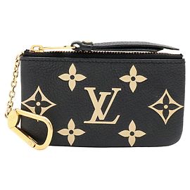 Louis Vuitton Monogram Empreinte Kartenetui Schwarz Beige