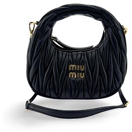 Miu Miu Wander Hobo Matelasse Leather Micro Preto