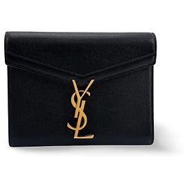 Autre Marque Saint Laurent Cassandra Chain Leather Small Negro
