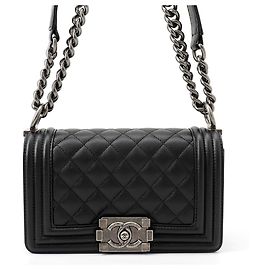 Borsa a tracolla Chanel Boy Small Matelassé Nero