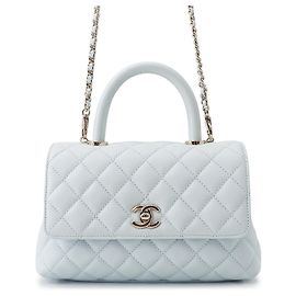 Bolsa de Ombro Chanel Matelassé Azul claro