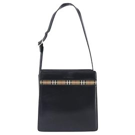 Burberry Nova Check Canvas and Leather Nero