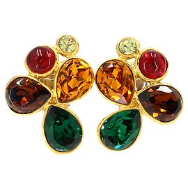 Orecchini a clip Chanel Gripoix con pietre colorate Multicolore D'oro
