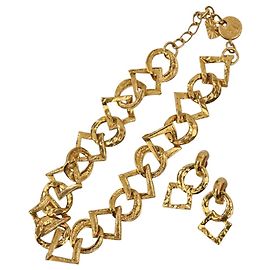 Ensemble Collier Chaîne Dorée Vintage Yves Saint Laurent Doré