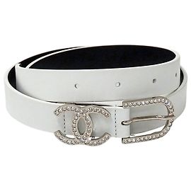 Cinturón de piel para mujer Chanel Blanco