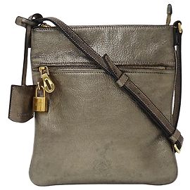 Loewe Leather Handbag in Bronze and Metallic Gray Metallic Bronze