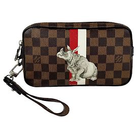Pochette Louis Vuitton en toile Damier Marron