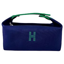Hermès Hermes Handtasche Bride à Black PM Toile H Blau Grün
