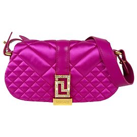 Borsa a tracolla in raso Versace Rosa Rosa