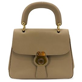 Burberry DK88 Top Handle Leather Medium Beige