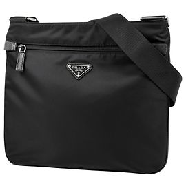 Sac à épaule Prada en nylon noir Noir