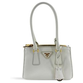Prada Galleria Double Zip Saffiano Leather Mini White