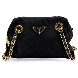 Prada Re-Edition 1995 Chain Quilted Re-Nylon Small Noir