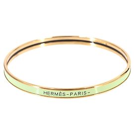 Hermès Bracelete de Esmalte Uni Hermes Dourado Verde