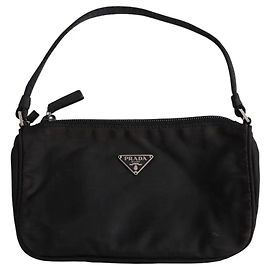 Bolso Cleo Prada mini de tela negro Negro
