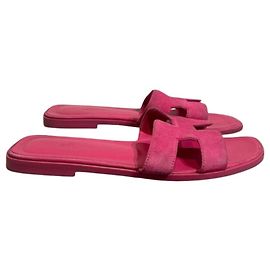 Sandali Hermès Oran T.37 Rosa
