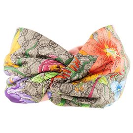 GUCCI - Bandeau Gucci em seda monogramada e padrões multicoloridos (M) Multicor